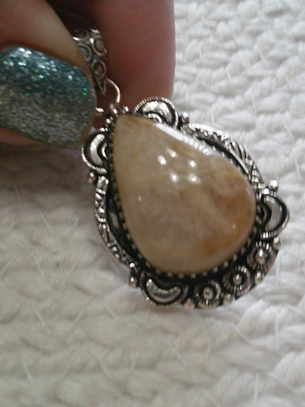Beautiful FOSSIL CORAL Handmade Sterling 925 Pendant/Chain #857E